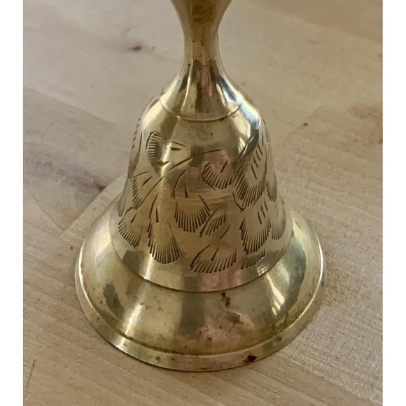 Adorable Vintage Brass Bell And Candle Holder - Picture 3 of 4
